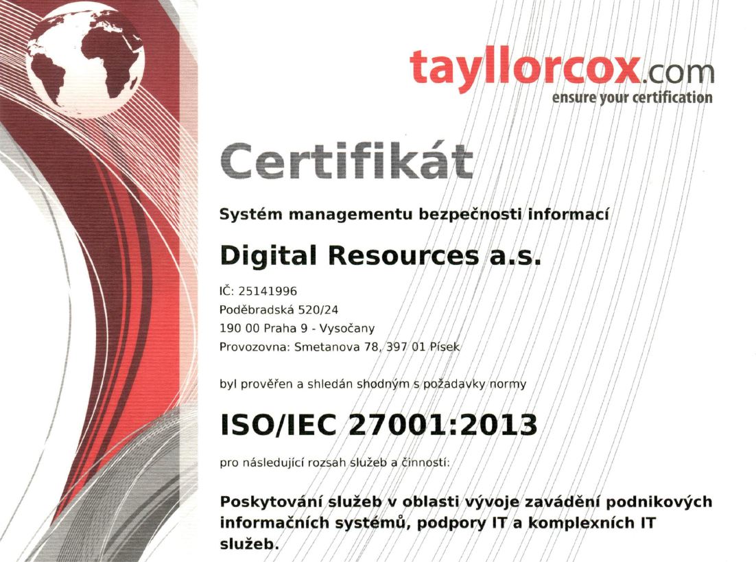 ISO 27001 certifikát
